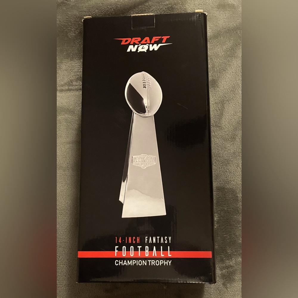 Draft Now, Fantasy Football Championship Trophy, Large 14 inches